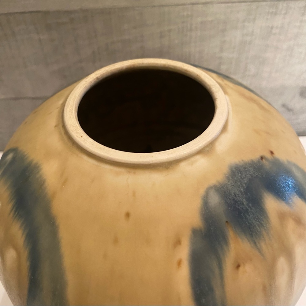 Large Glazed Dripped Pottery Vase 8” H - Picture 5 of 7